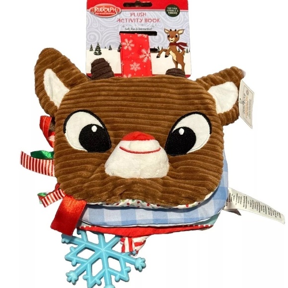 NEW Rudolph the Red-Nosed Reindeer Rudolph 6-Inch Plush Book with Teether - Picture 1 of 2